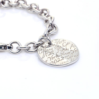 Tiffany Sterling Silver Notes Round Tag Charm Bracelet 4 of 7