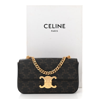 Celine Triomphe Canvas Chain Shoulder Bag Tan 12 of 12