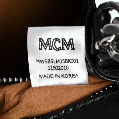 MCM Calfskin Quilted Large Mena Shoulder Bag Black 7 of 9