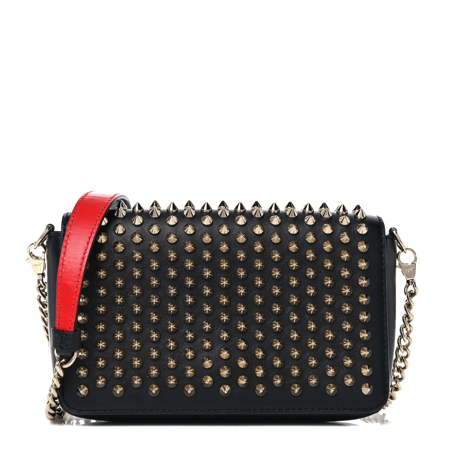 Christian Louboutin Calfskin Spiked Zoompouch Crossbody Black 1 of 13