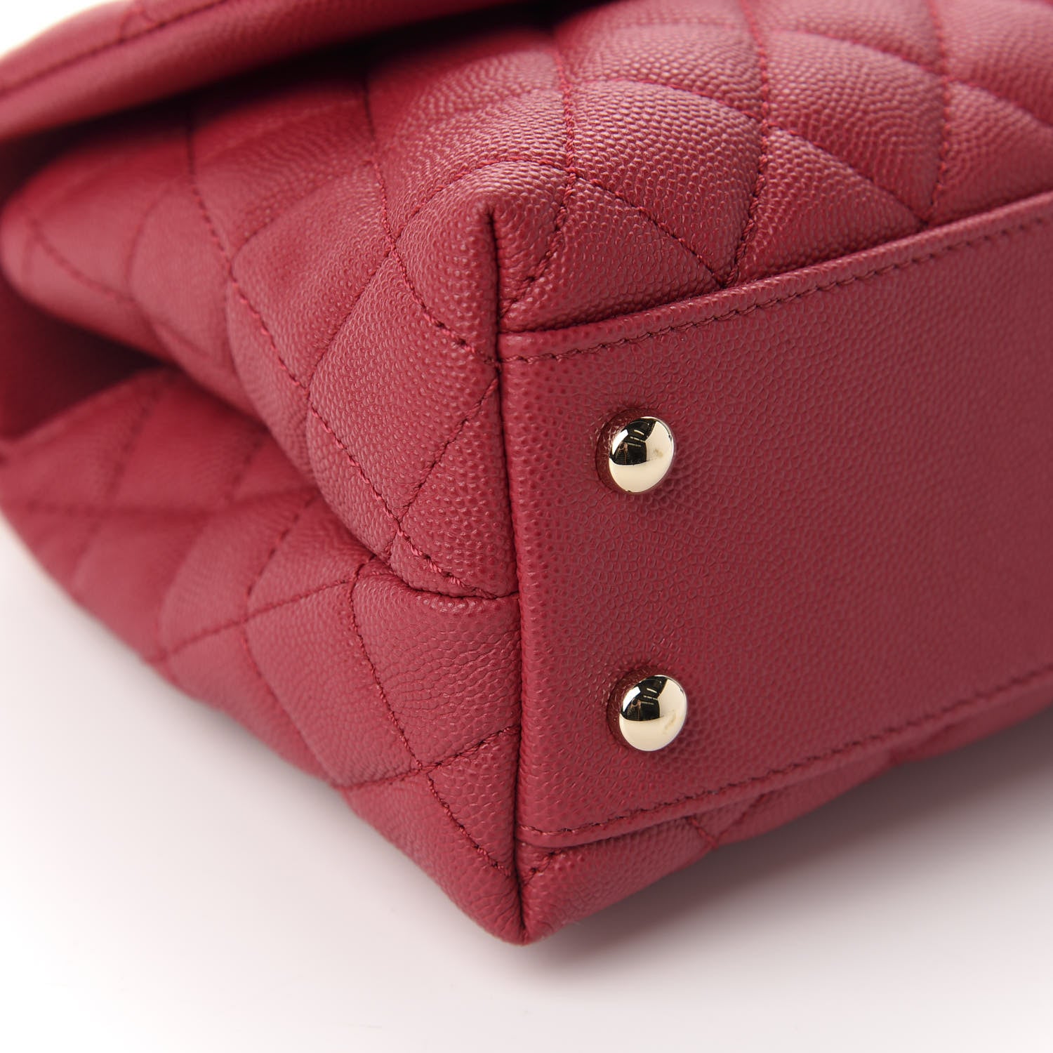 Chanel Caviar Quilted Mini Coco Handle Flap Dark Pink 6 of 10
