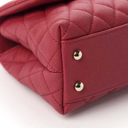 Chanel Caviar Quilted Mini Coco Handle Flap Dark Pink 6 of 10