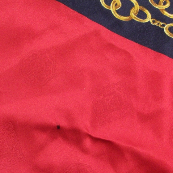 Chanel Silk Chain Scarf Red and Navy 90 3 of 7