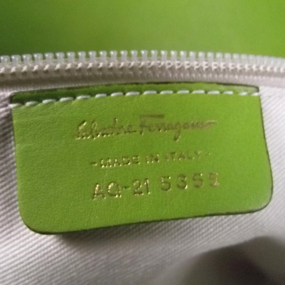 FASHIONPHILE SALVATOREFERRAGAMOLeatherSatchelLimeGreen 6 of 8