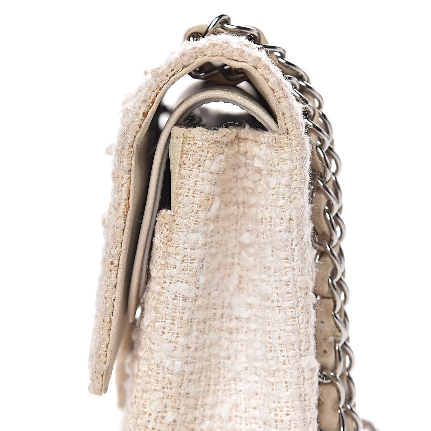 Chanel Tweed Medium Double Flap White 24 of 26