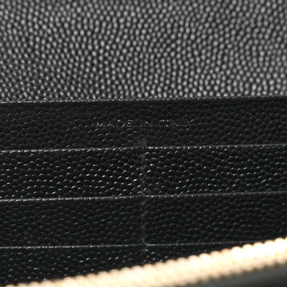 Saint Laurent SAINT LAURENT Grain De Poudre Classic Monogram Cassandre Wallet Black 7 of 8