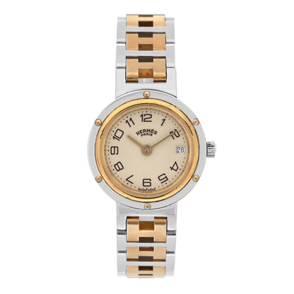 Hermes Stainless Steel 24mm Clipper Quartz Watch Gold 1 of 4