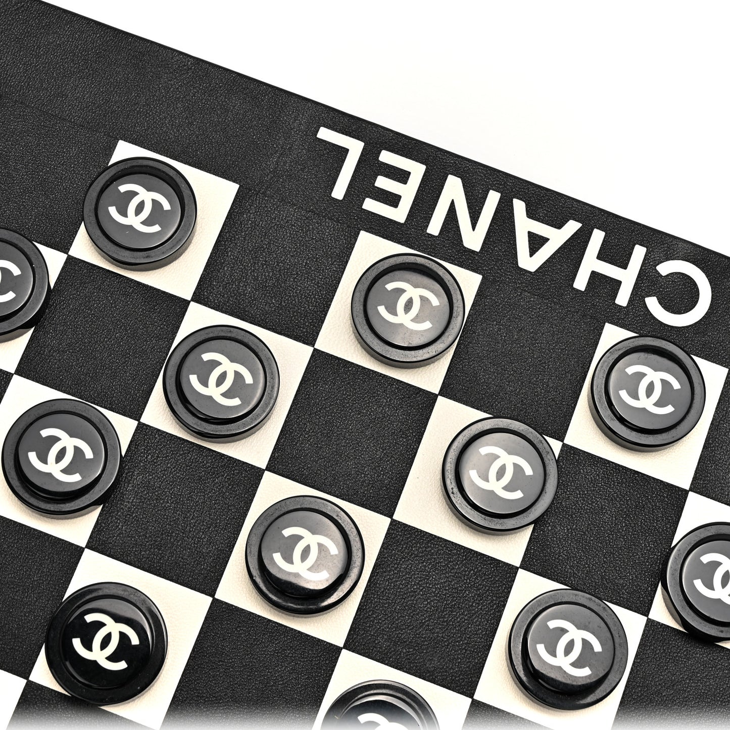 Lambskin Resin Checkerboard Black White