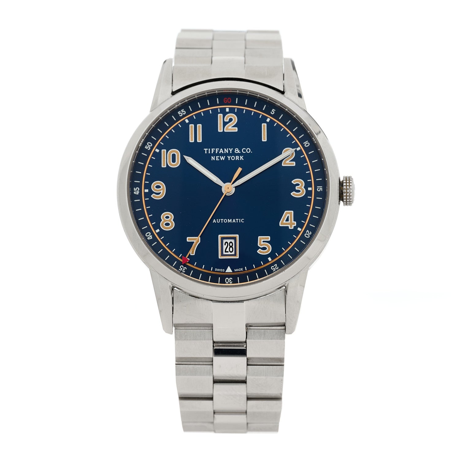 Tiffany Stainless Steel 40mm CT60 3-Hand Automatic Watch Blue 1 of 5