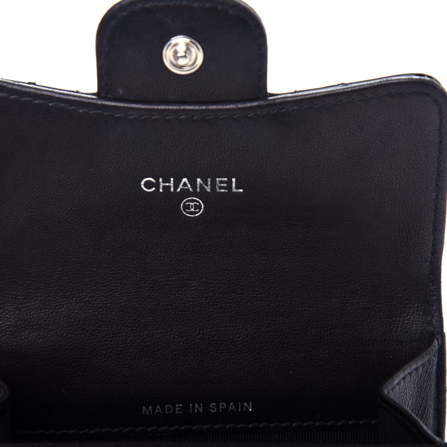 Chanel Patent Quilted Flap Card Holder Wallet Black 6 of 9