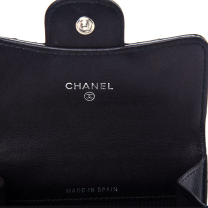 Chanel Patent Quilted Flap Card Holder Wallet Black 6 of 9