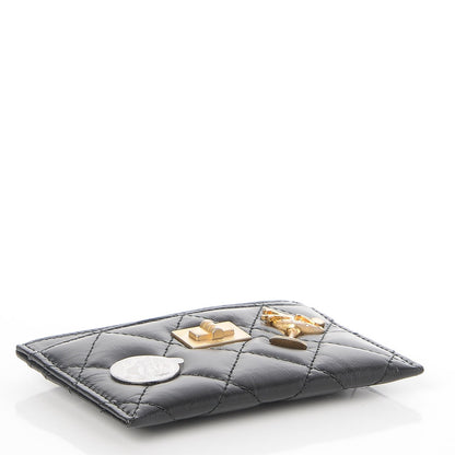 Chanel Aged Calfskin Lucky Charms Reissue Card Holder Black 4 of 9