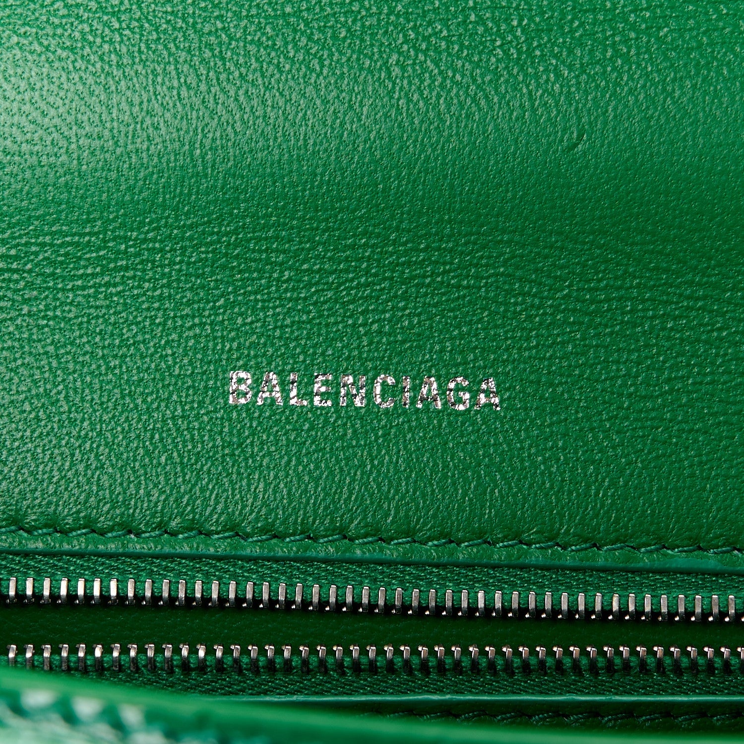 Balenciaga Shiny Calfskin Crocodile Embossed Small Hourglass Top Handle Bag Leaf Green 7 of 15
