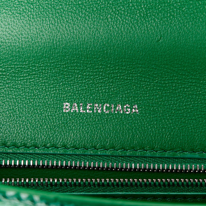 Balenciaga Shiny Calfskin Crocodile Embossed Small Hourglass Top Handle Bag Leaf Green 7 of 15