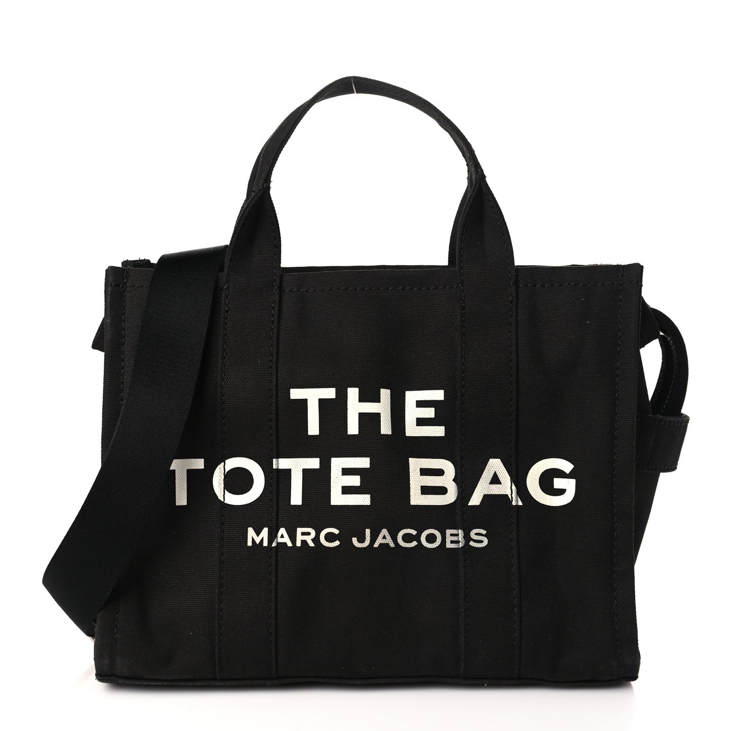Cotton Canvas Medium The Traveler Tote Bag Black