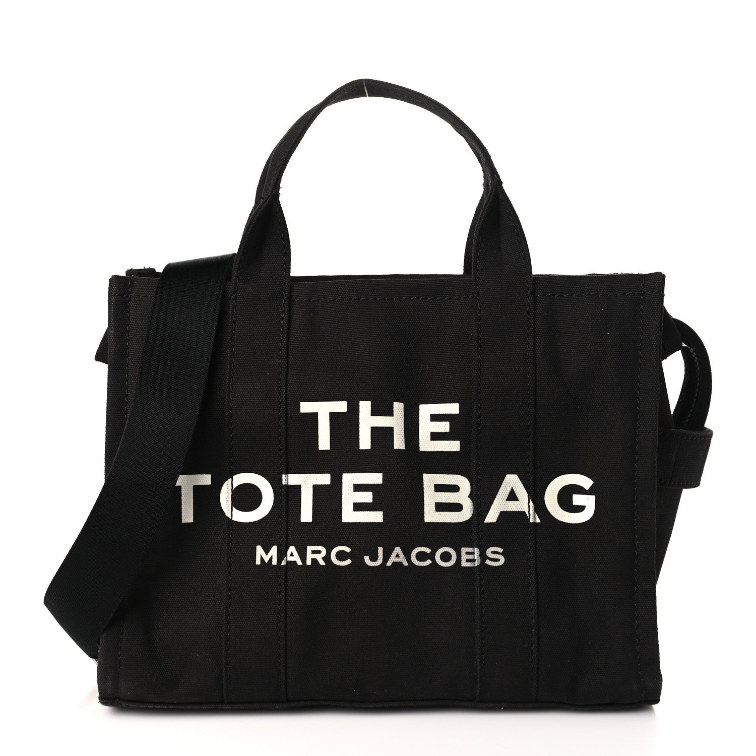 Marc Jacobs Cotton Canvas Medium The Traveler Tote Bag Black 1 of 9