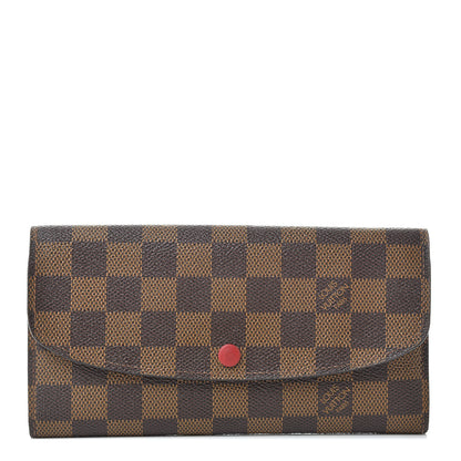 Louis Vuitton Damier Ebene Emilie Wallet Red 1 of 8