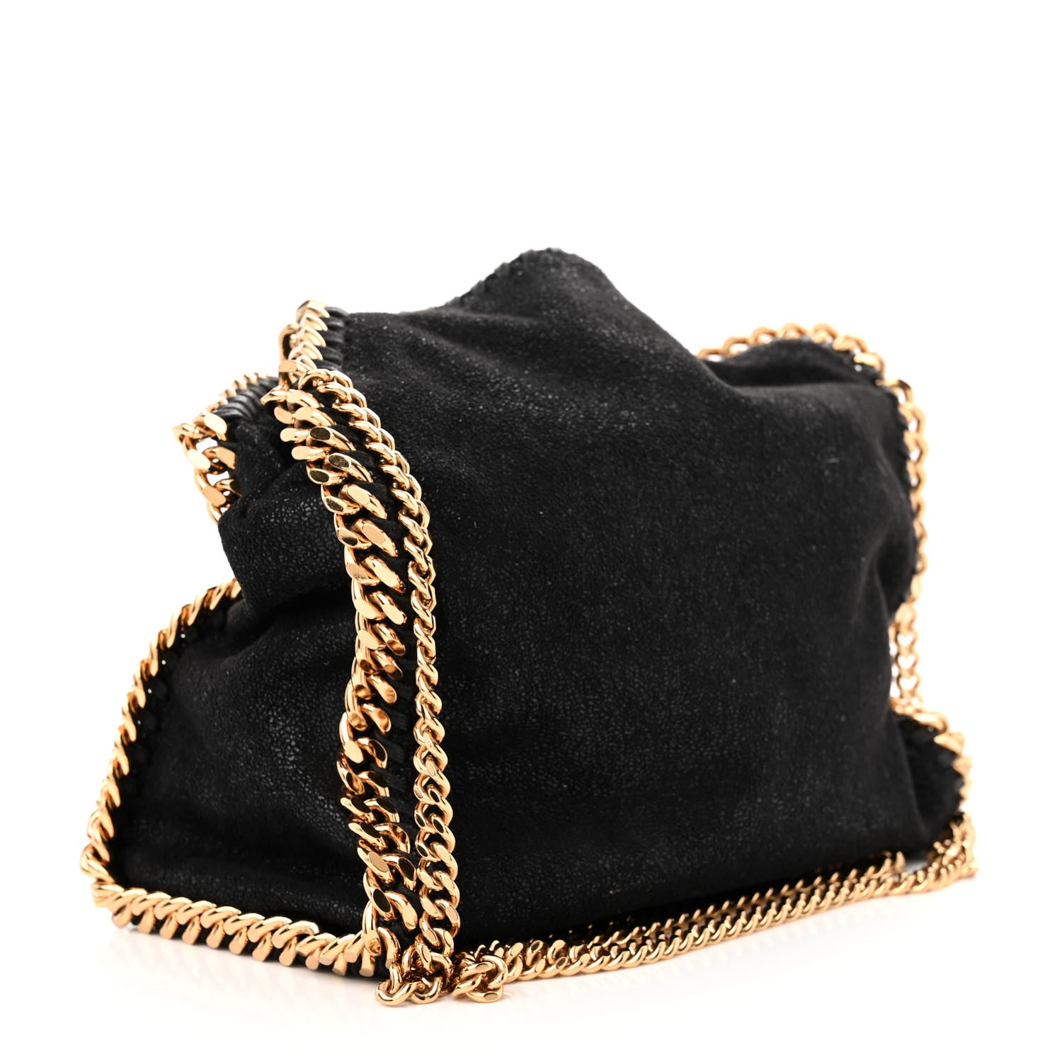 Stella McCartney Shaggy Deer Mini Falabella Fold Over Tote Black 3 of 10