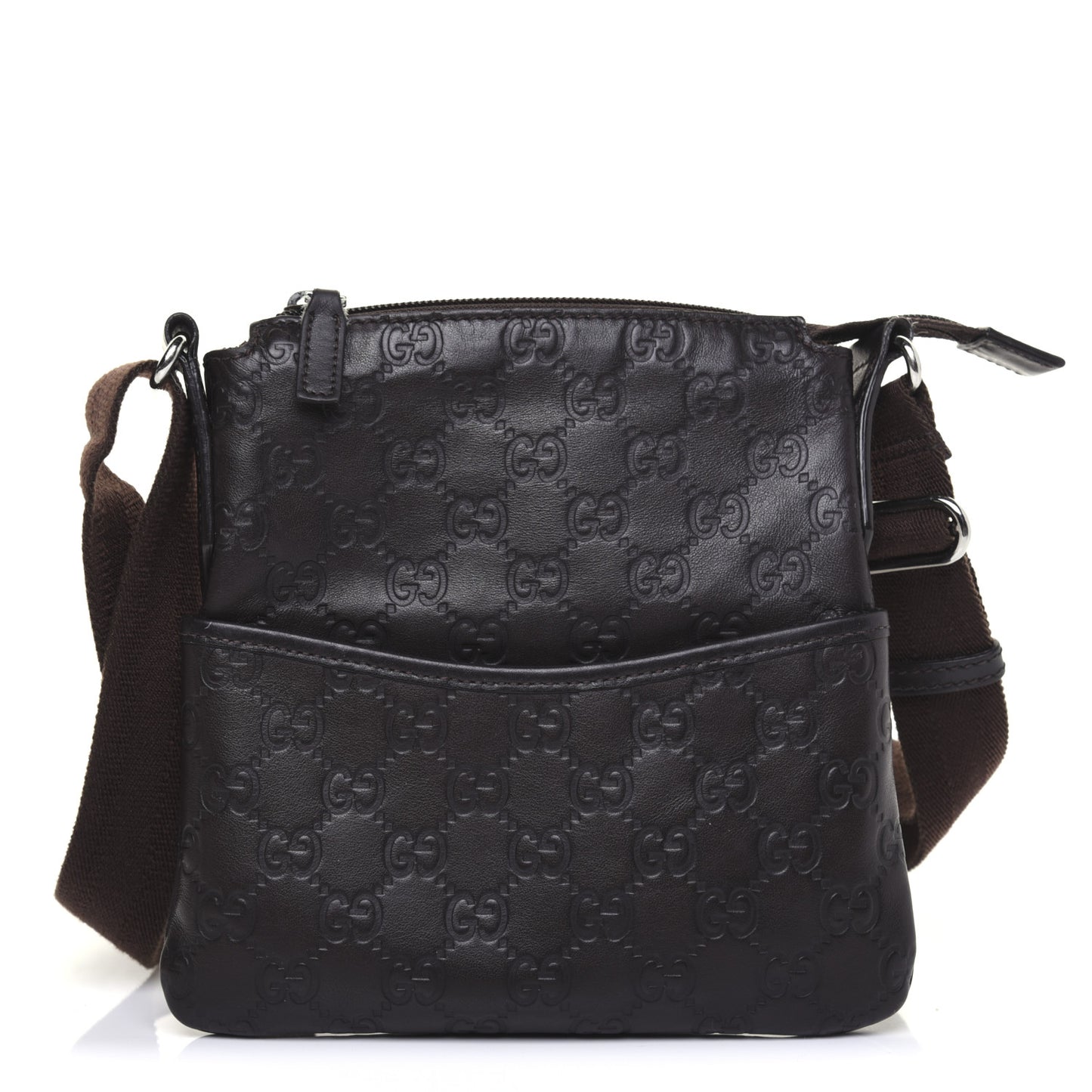 Guccissima Mini Messenger Bag Dark Brown