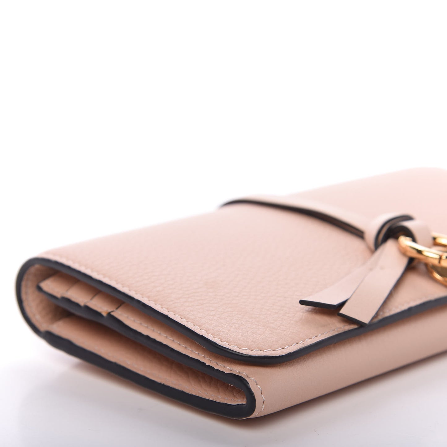 Calfskin Alphabet Long Wallet Blush Nude