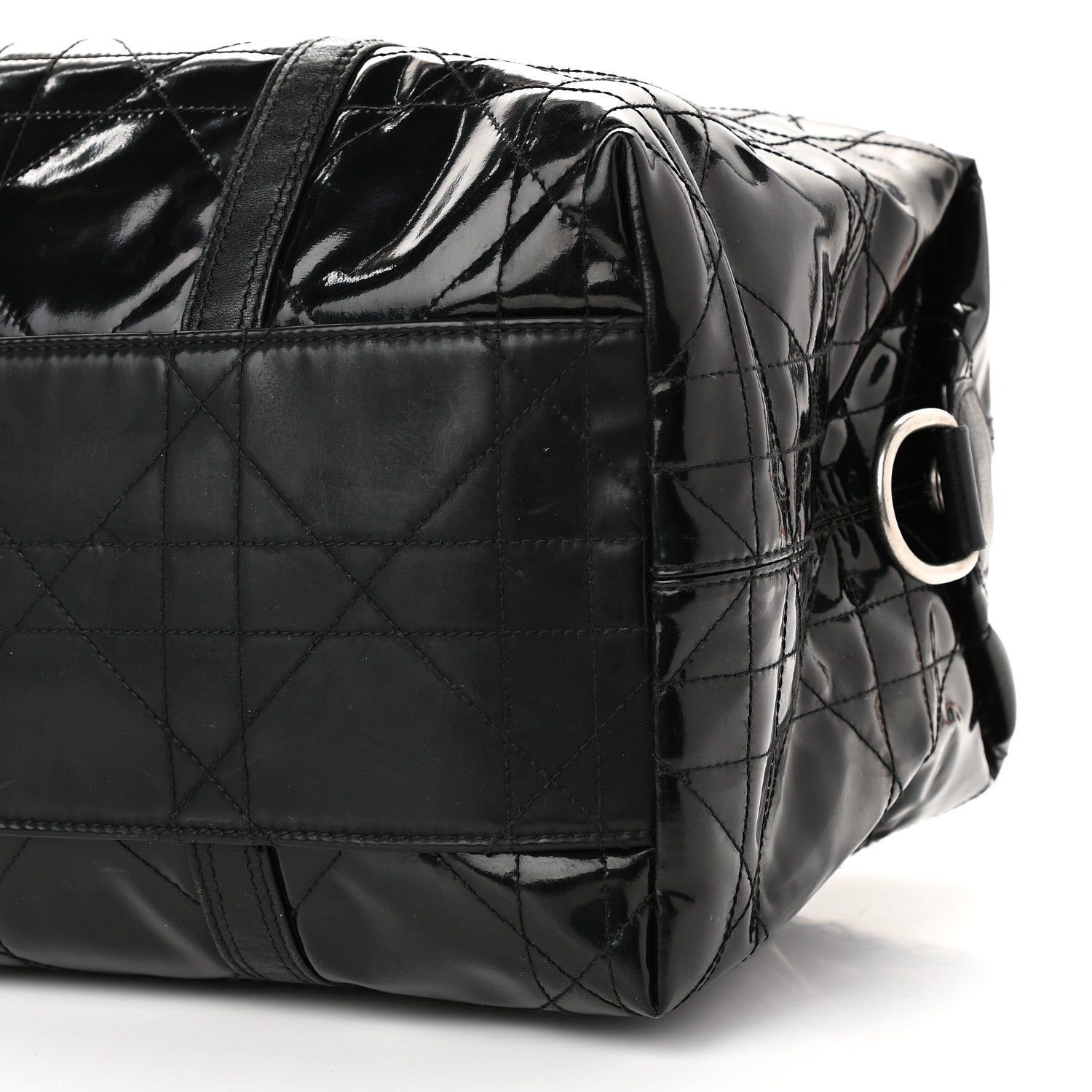Christian Dior Vinyl Cannage Duffle Black 9 of 11