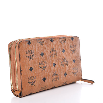 MCM Visetos Double Zip Around Organizer Wallet Cognac 3 of 10