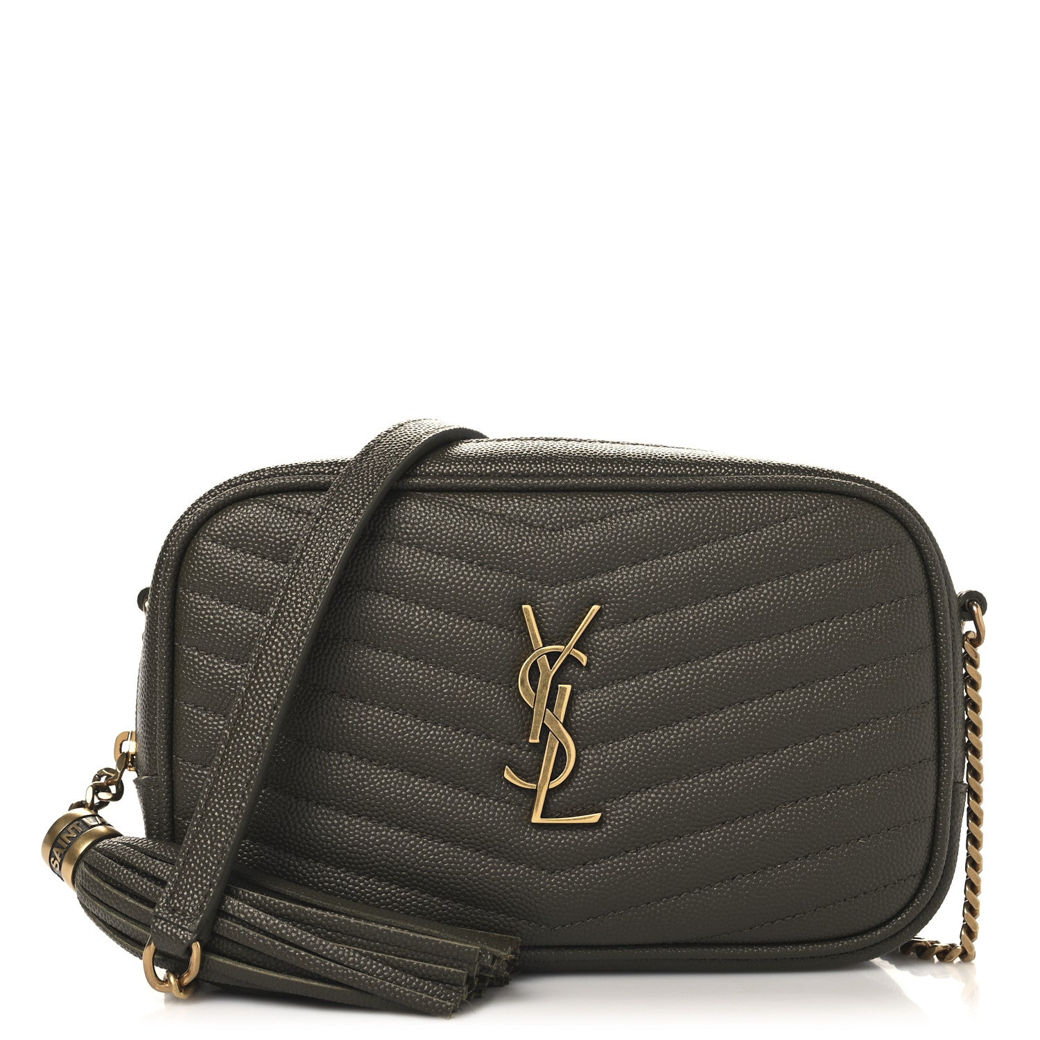 Saint Laurent Grain De Poudre Matelasse Monogram Mini Lou Camera Bag Seaweed 1 of 10