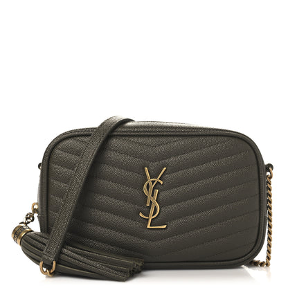 Saint Laurent Grain De Poudre Matelasse Monogram Mini Lou Camera Bag Seaweed 1 of 10