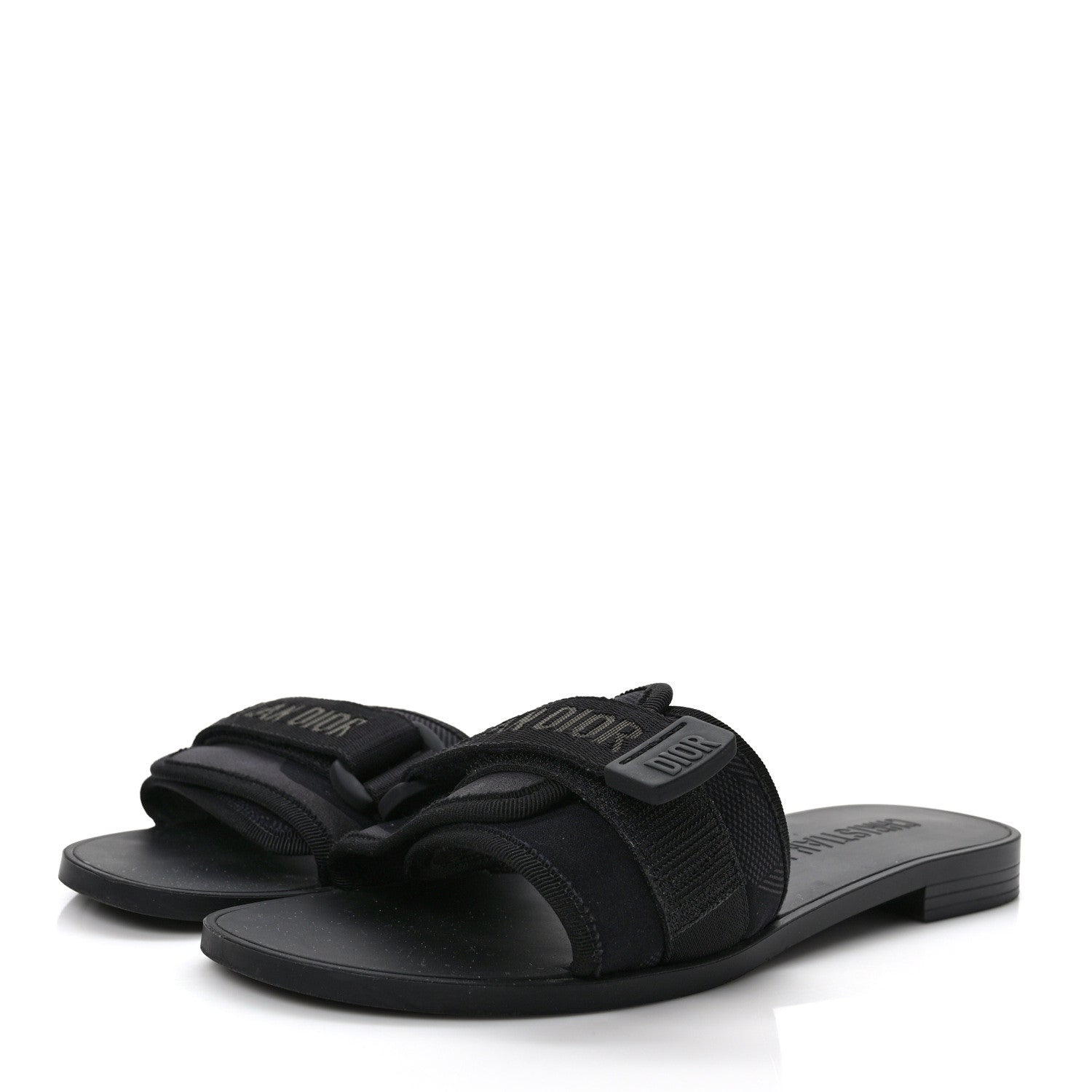 Christian Dior Technical Stretch Fabric Camouflage Dio(r)evolution Slide Sandals 39 Black Military 3 of 8