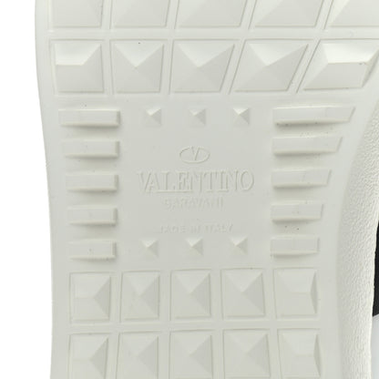 Valentino Garavani Calfskin Mens Rockstud Open Sneakers 41.5 White Black 6 of 8