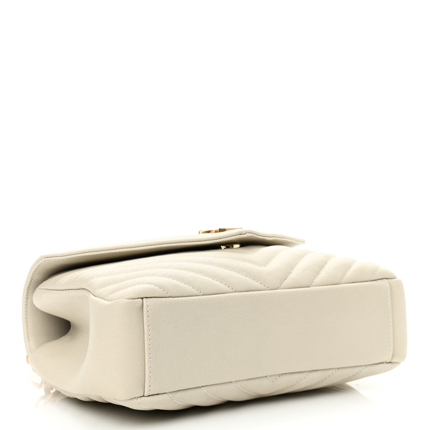Saint Laurent Sheepskin Matelasse Chevron Monogram Medium College Bag Crema Soft 4 of 11