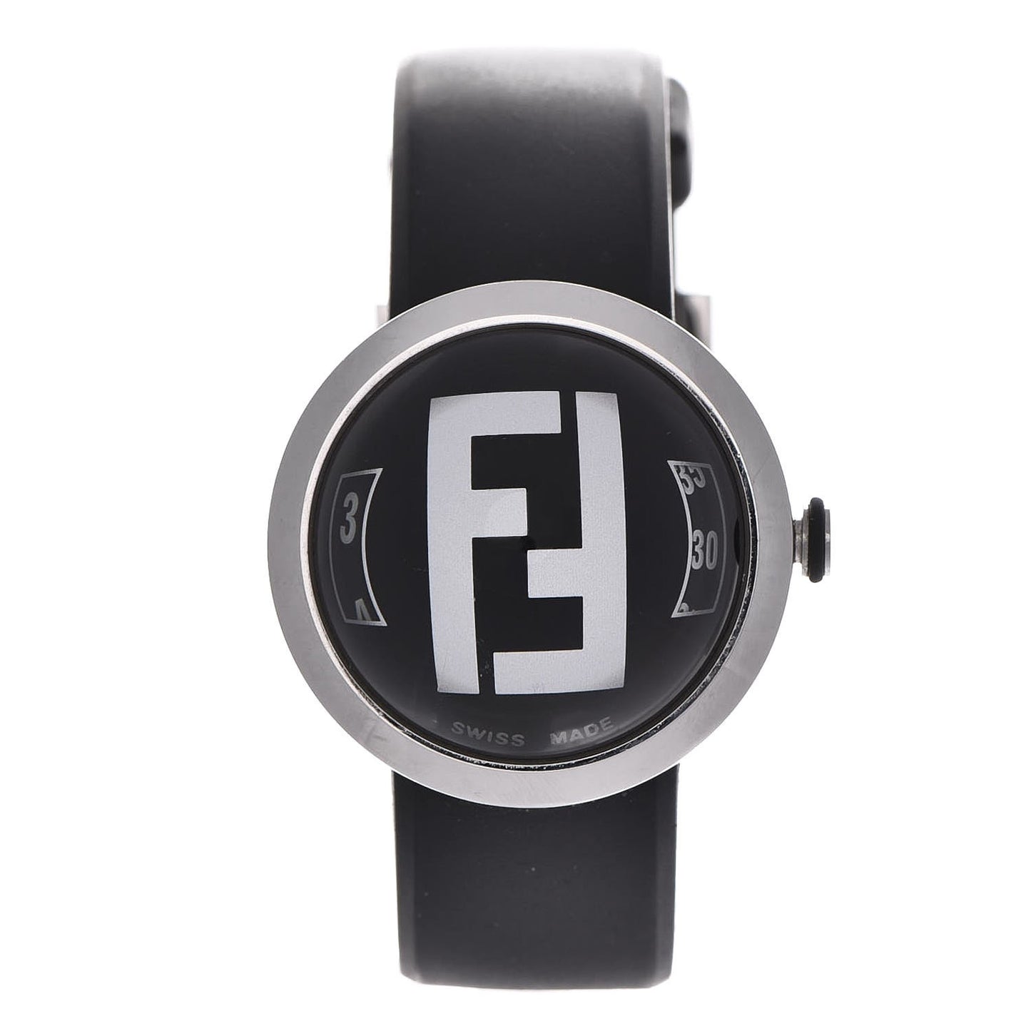Stainless Steel Rubber 36mm Bussola Bubble Quartz Watch Black