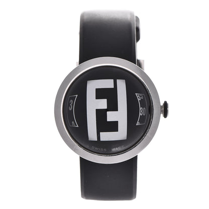 Fendi Stainless Steel Rubber 36mm Bussola Bubble Quartz Watch Black 1 of 10