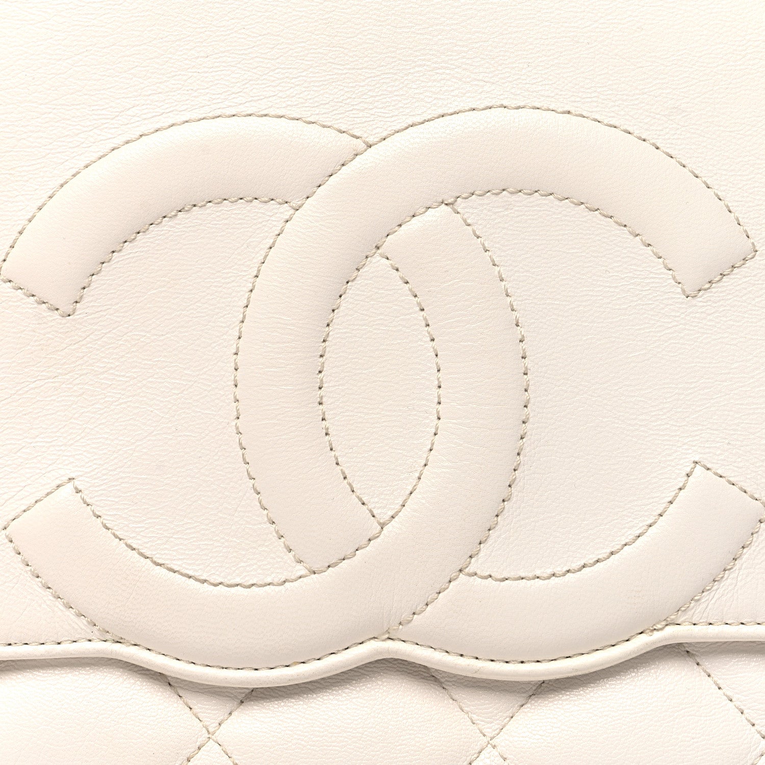 Chanel Goatskin Quilted Timeless CC Clutch White 8 of 13