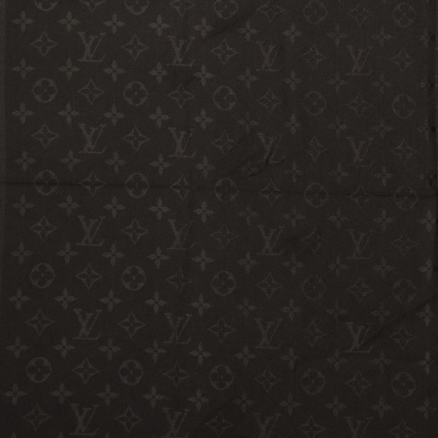 Silk Wool Monogram Shawl Black