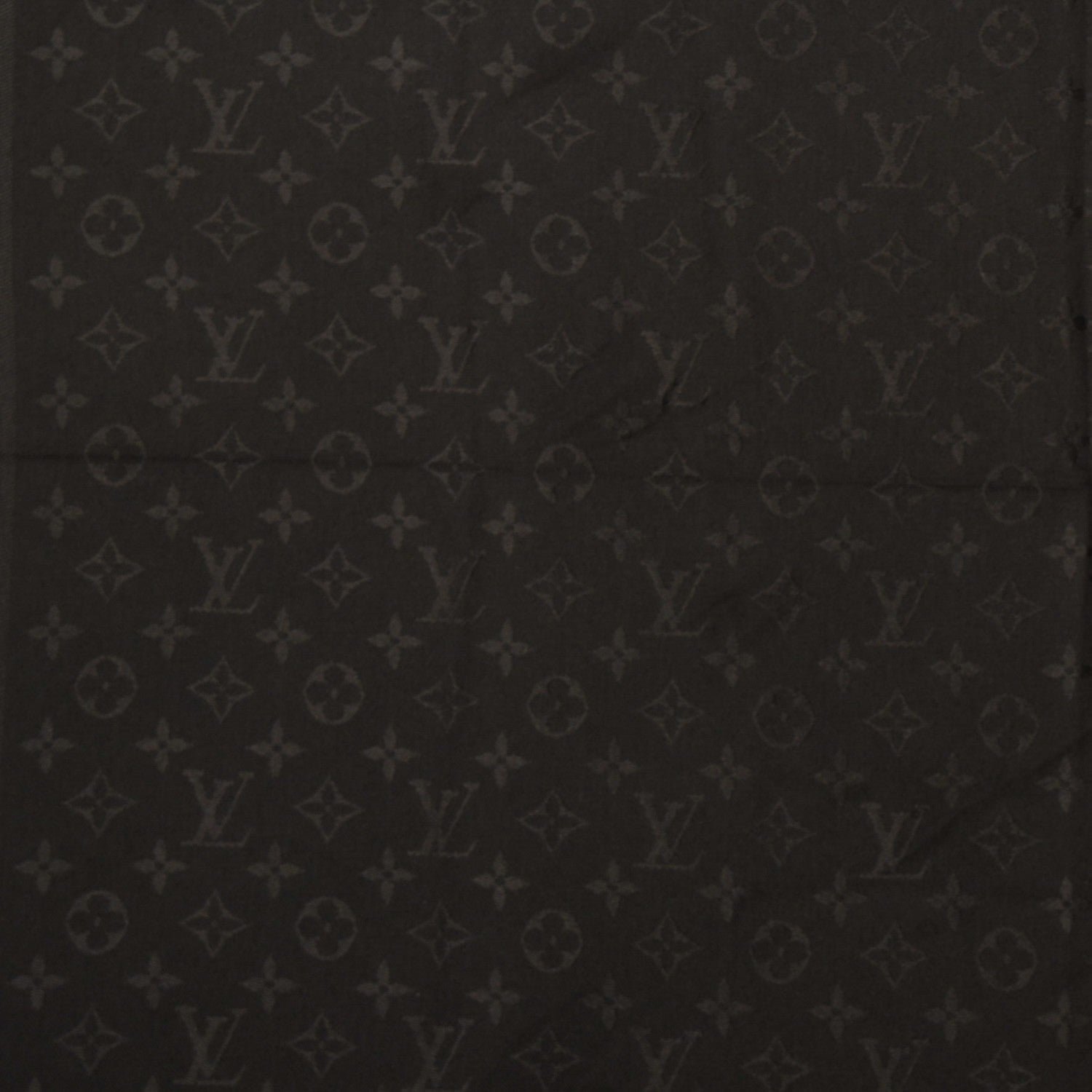 Louis Vuitton Silk Wool Monogram Shawl Black 1 of 5
