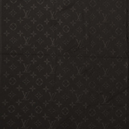 Louis Vuitton Silk Wool Monogram Shawl Black 1 of 5