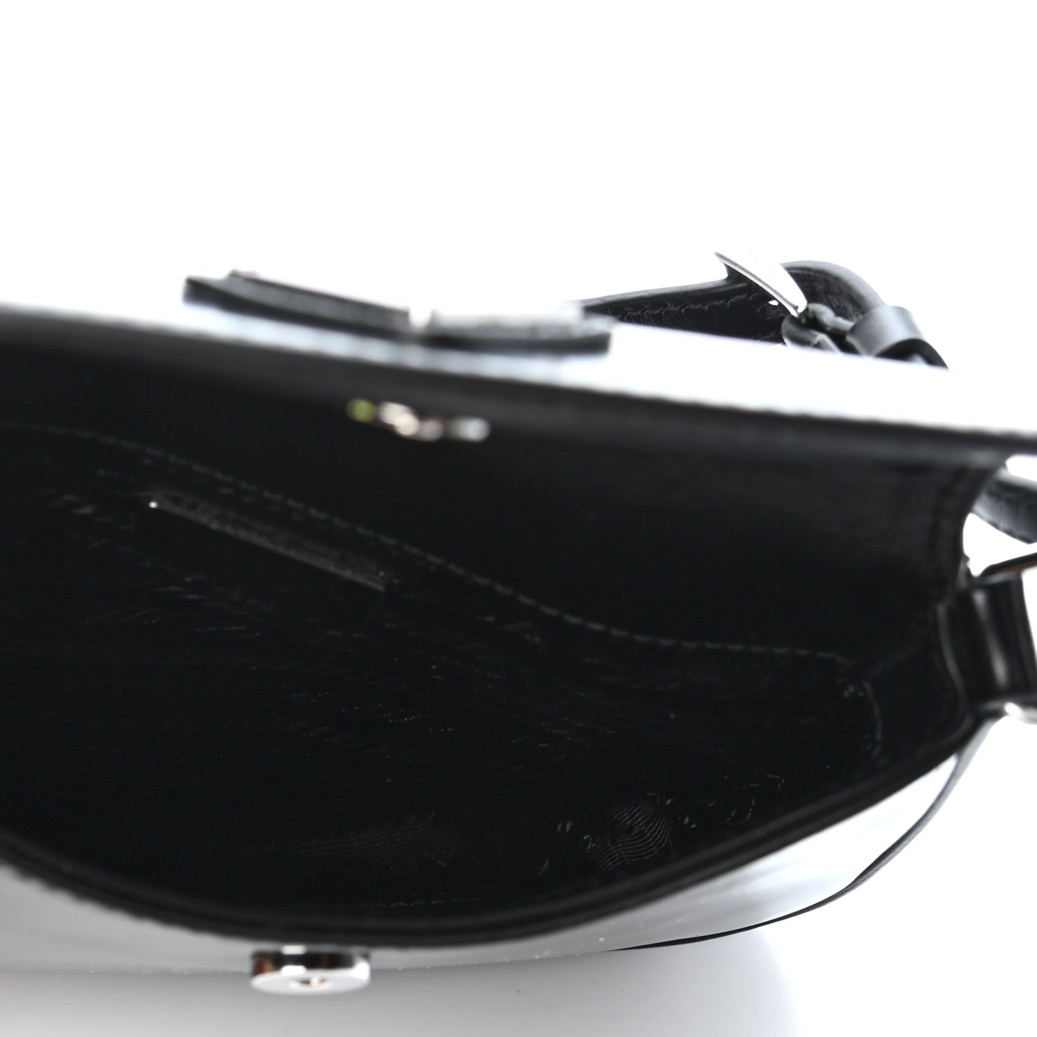 Prada Spazzolato Mini Cleo Flap Adjustable Strap Shoulder Bag Black 4 of 4