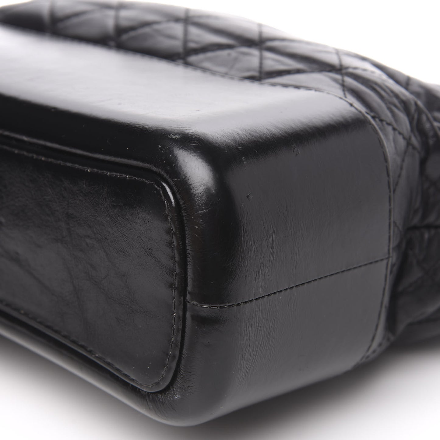 Aged Calfskin Quilted Medium Gabrielle Hobo Black