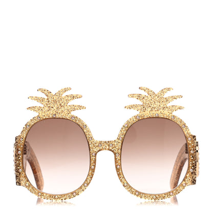 Gucci Acetate Pineapple GG0150/S Sunglasses Gold 3 of 14