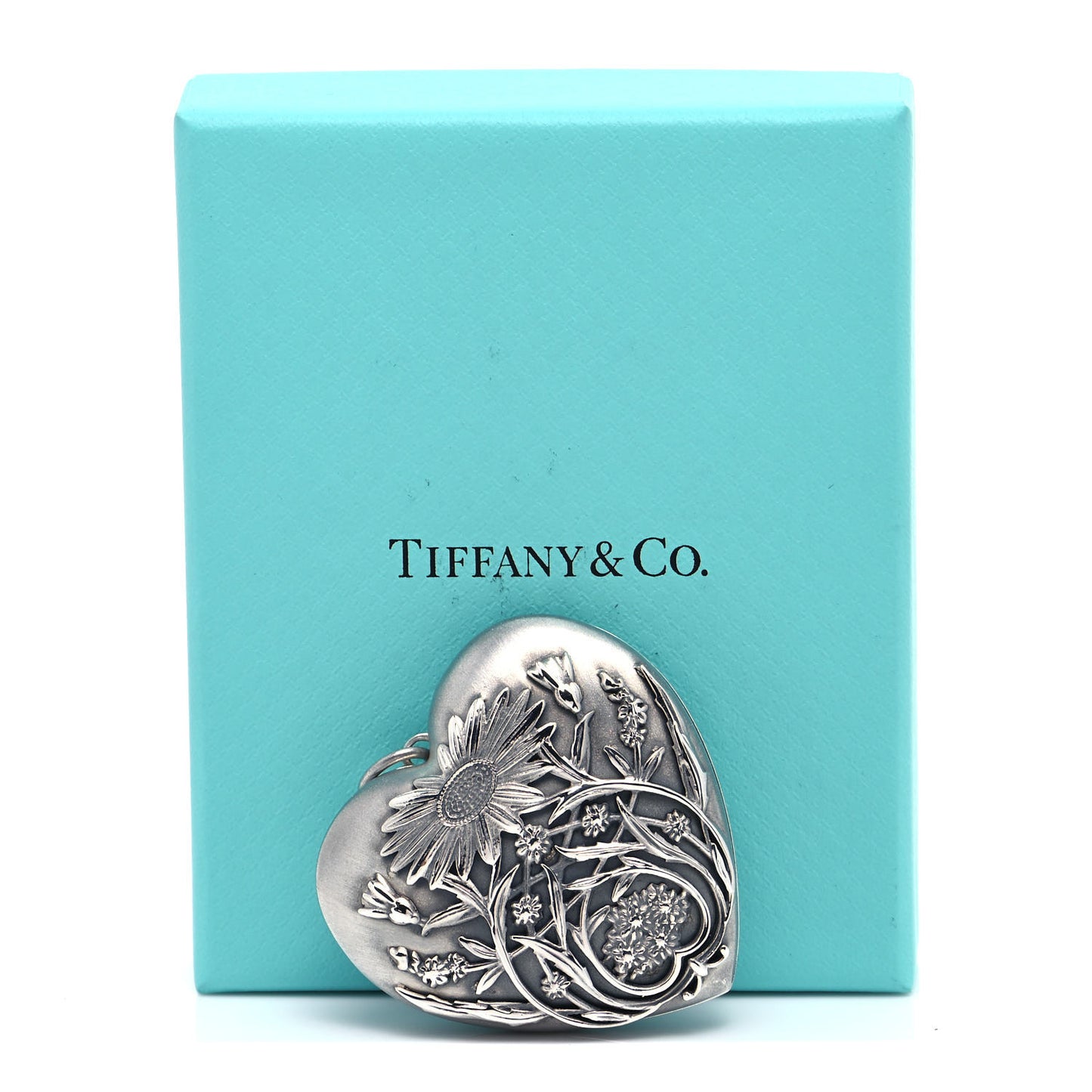 Sterling Silver Large Ziegfeld Daisy Heart Locket Pendant