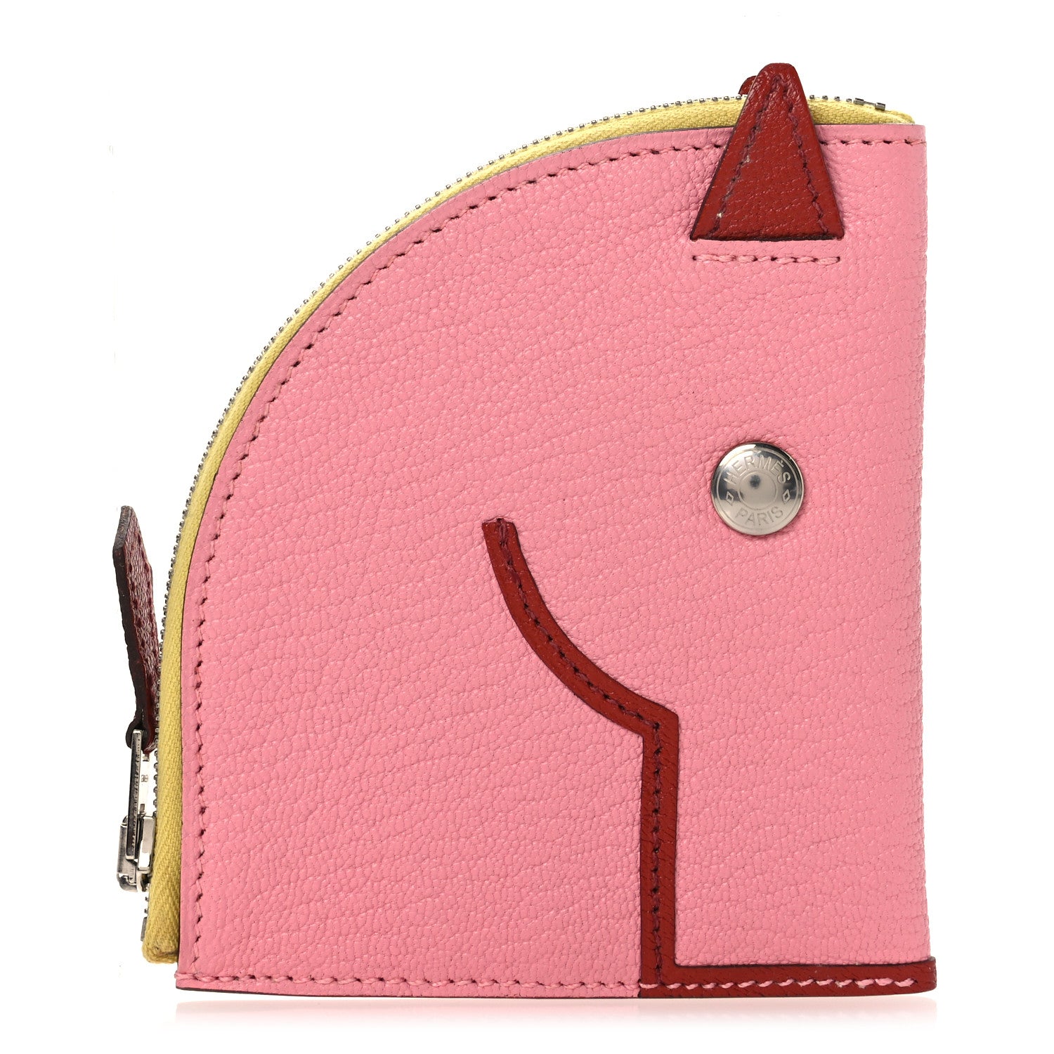 Hermes Chevre Mysore Paddock Change Purse Rose Confetti Brique 1 of 10