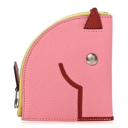 Hermes Chevre Mysore Paddock Change Purse Rose Confetti Brique 1 of 10