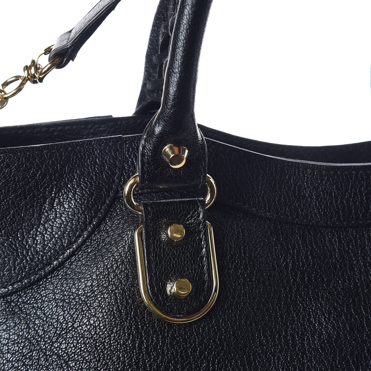 Balenciaga Chevre Gold Metallic Edge Hardware Velo Black 6 of 13