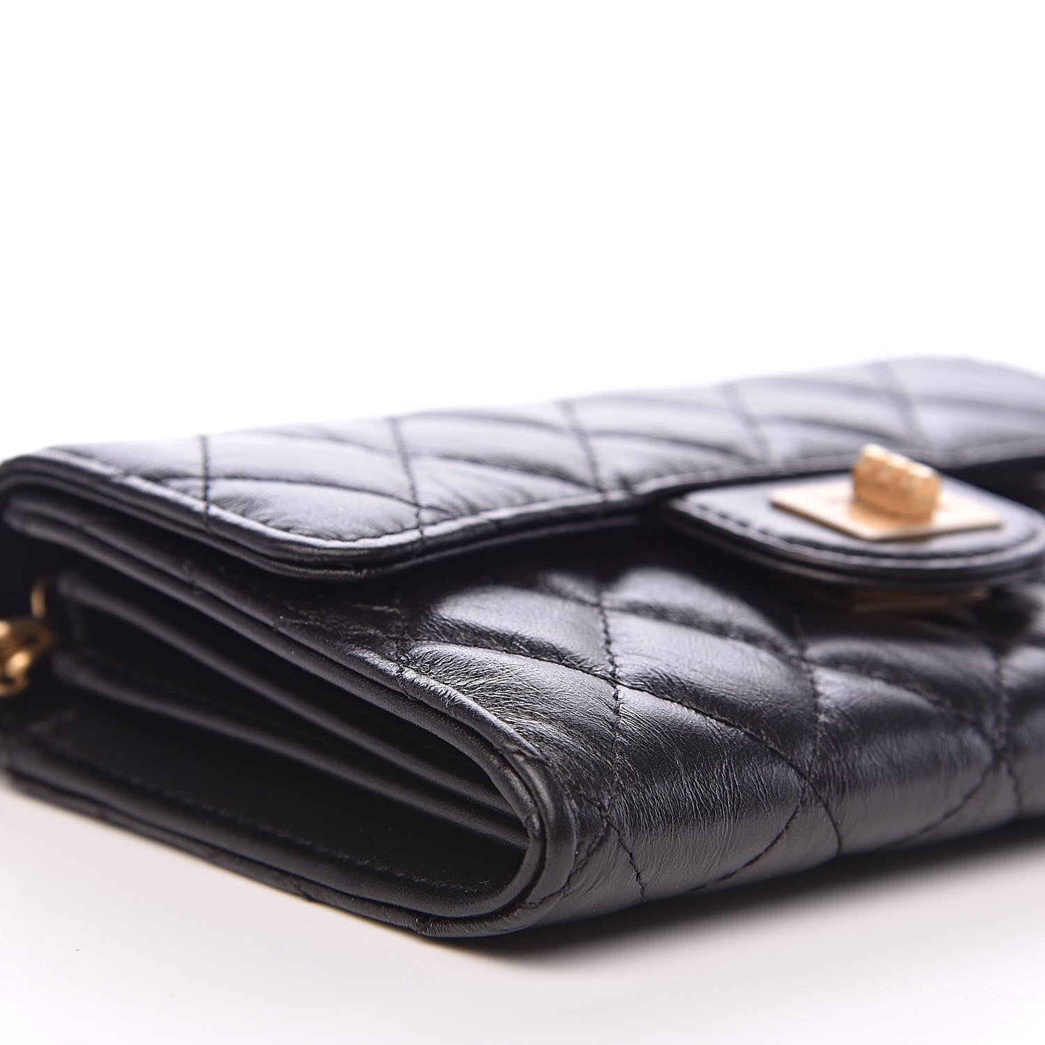 Chanel Aged Calfskin Quilted 2.55 Reissue Clutch With Chain Black 9 of 12