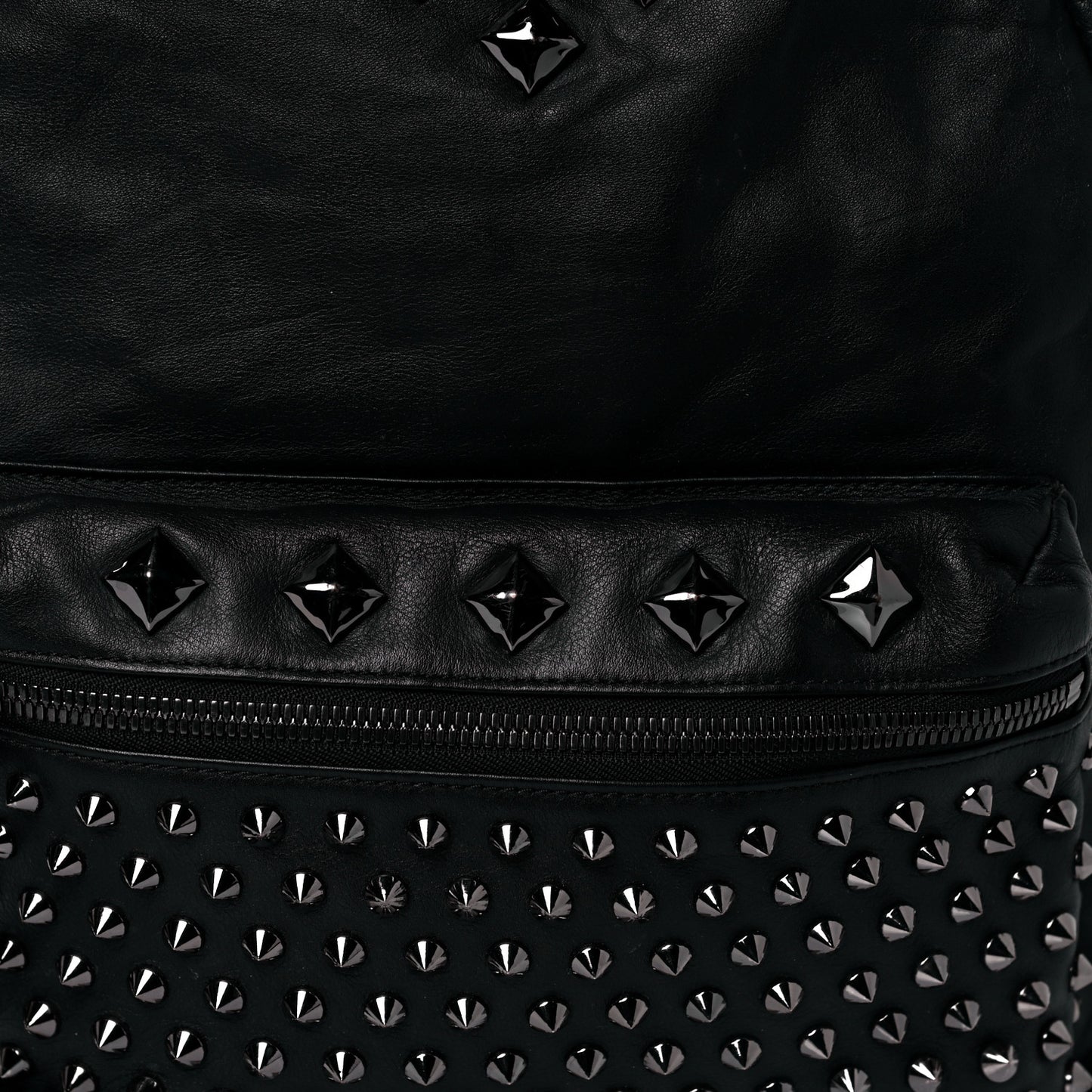 Calfskin Medium Studded Backpack Black