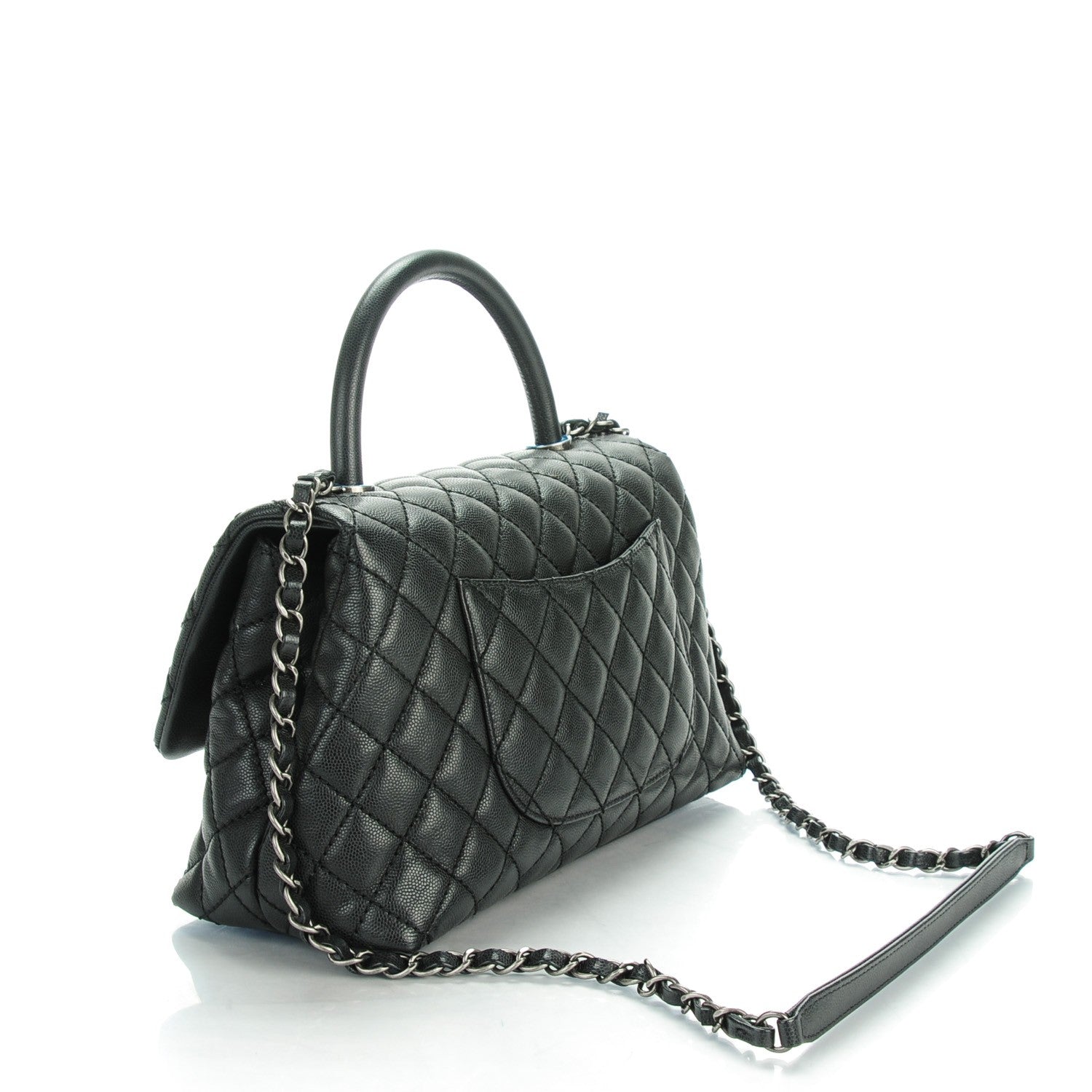 Chanel Caviar Quilted Small Coco Handle Flap Black 3 of 8
