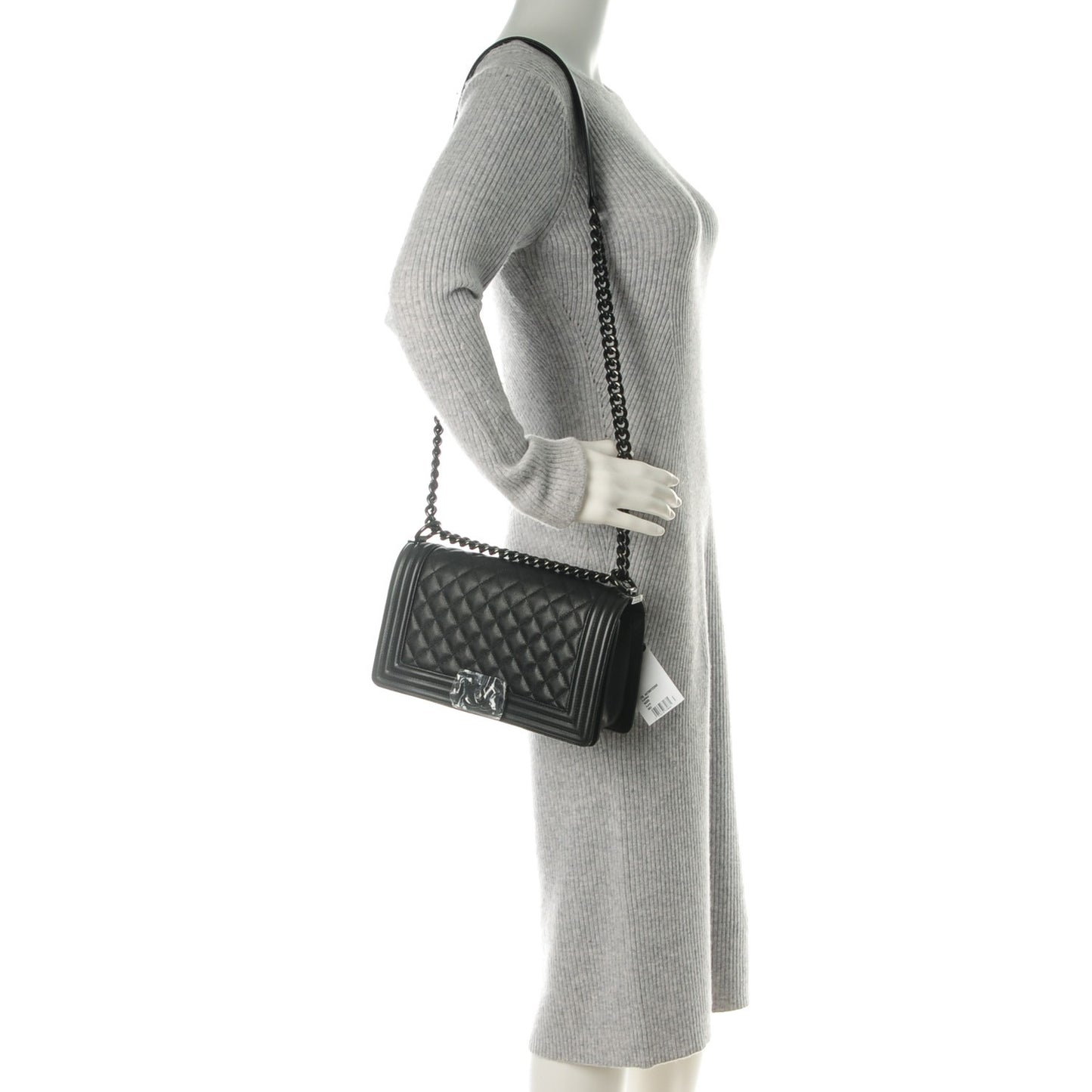 Caviar Quilted Medium Boy Flap So Black