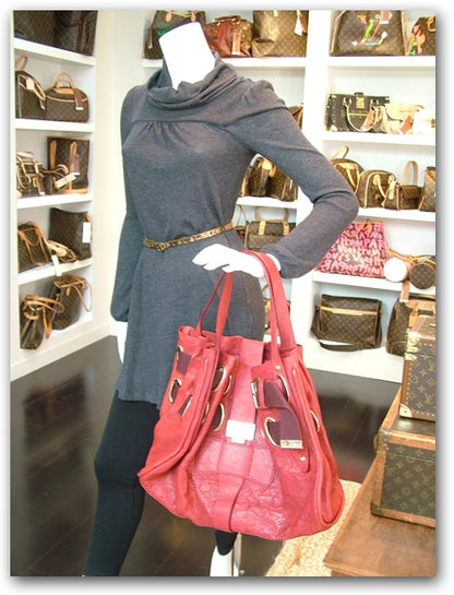 Jimmy Choo Leather XL Ramona Tote Red 2 of 11