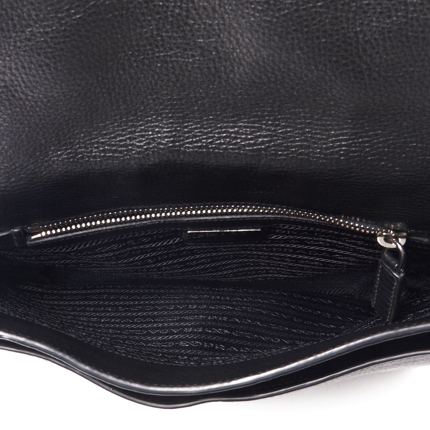 Vitello Daino Flat Flap Messenger Bag Black
